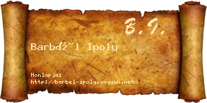 Barbél Ipoly névjegykártya